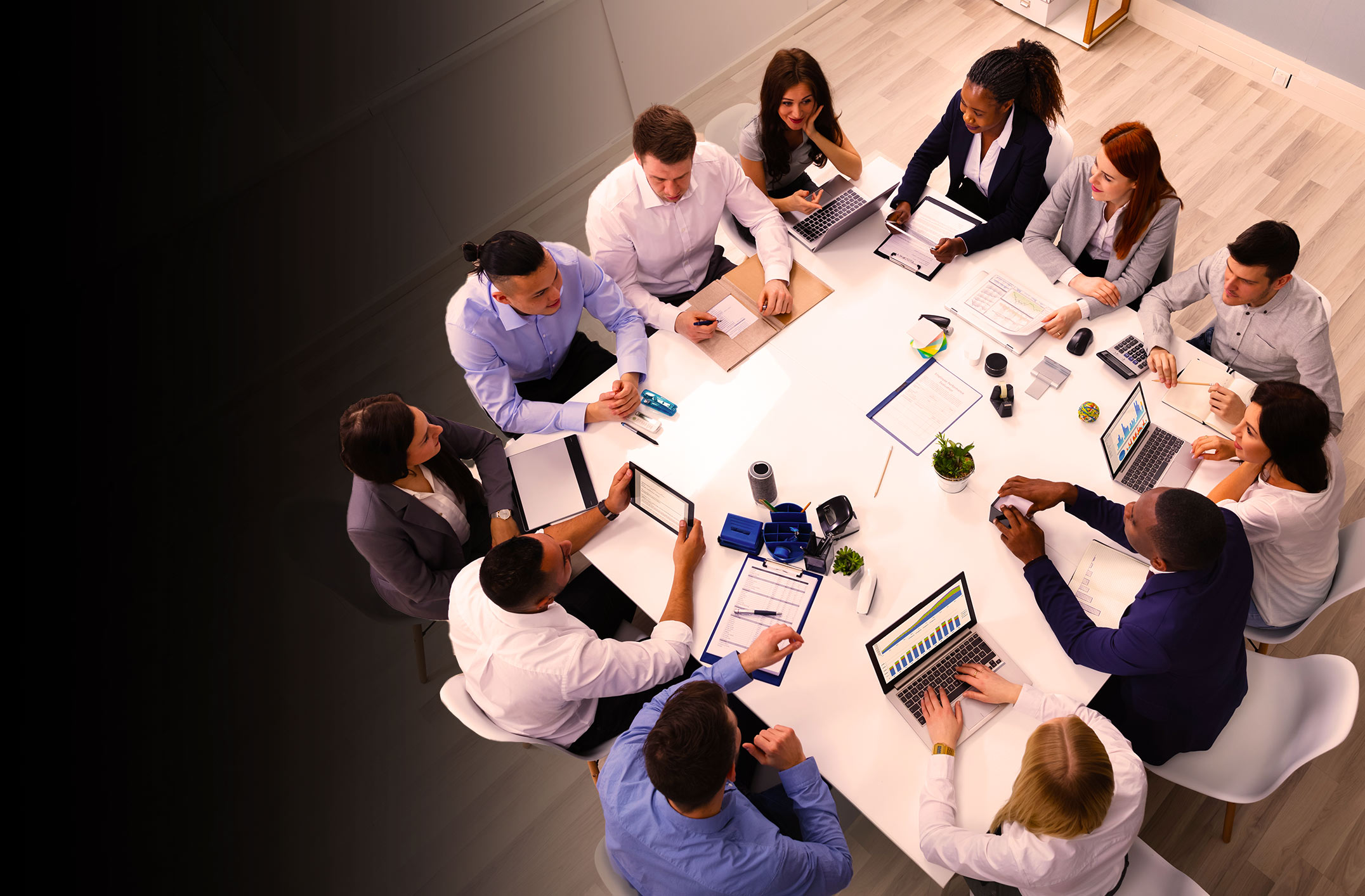 people gathered around a conference table